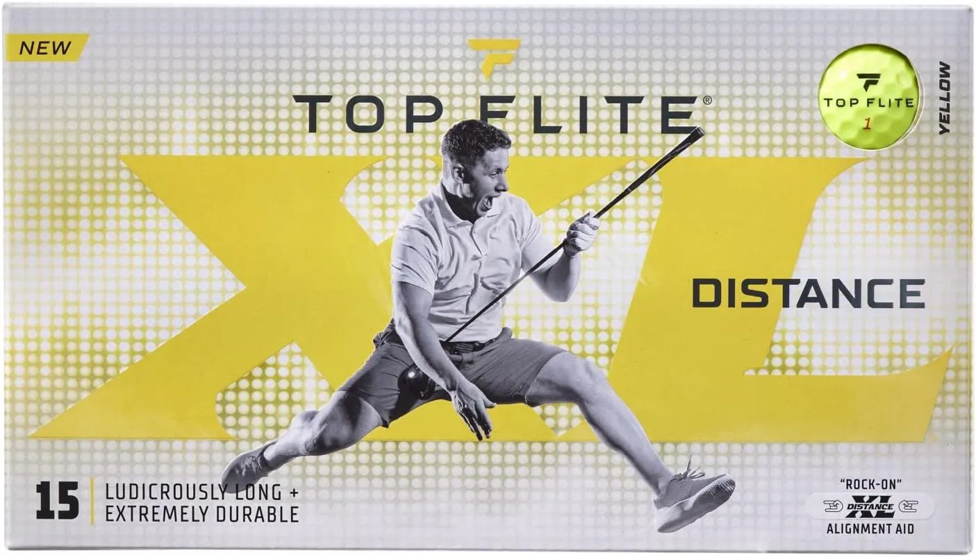 2022 XL Distance Golf Balls Yellow - 15 Pack 2022 Distance Feel Spin Durability Pure Power