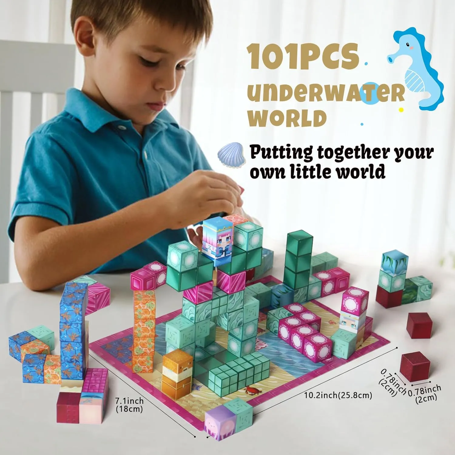 2025 New 101PCS Magnetic Building Blocks for Boys and Girls 3 , Magnets Toy for Toddlers STEM Sensory Play Toys, Gifts for Children Ages 4 5 6 7 8 9