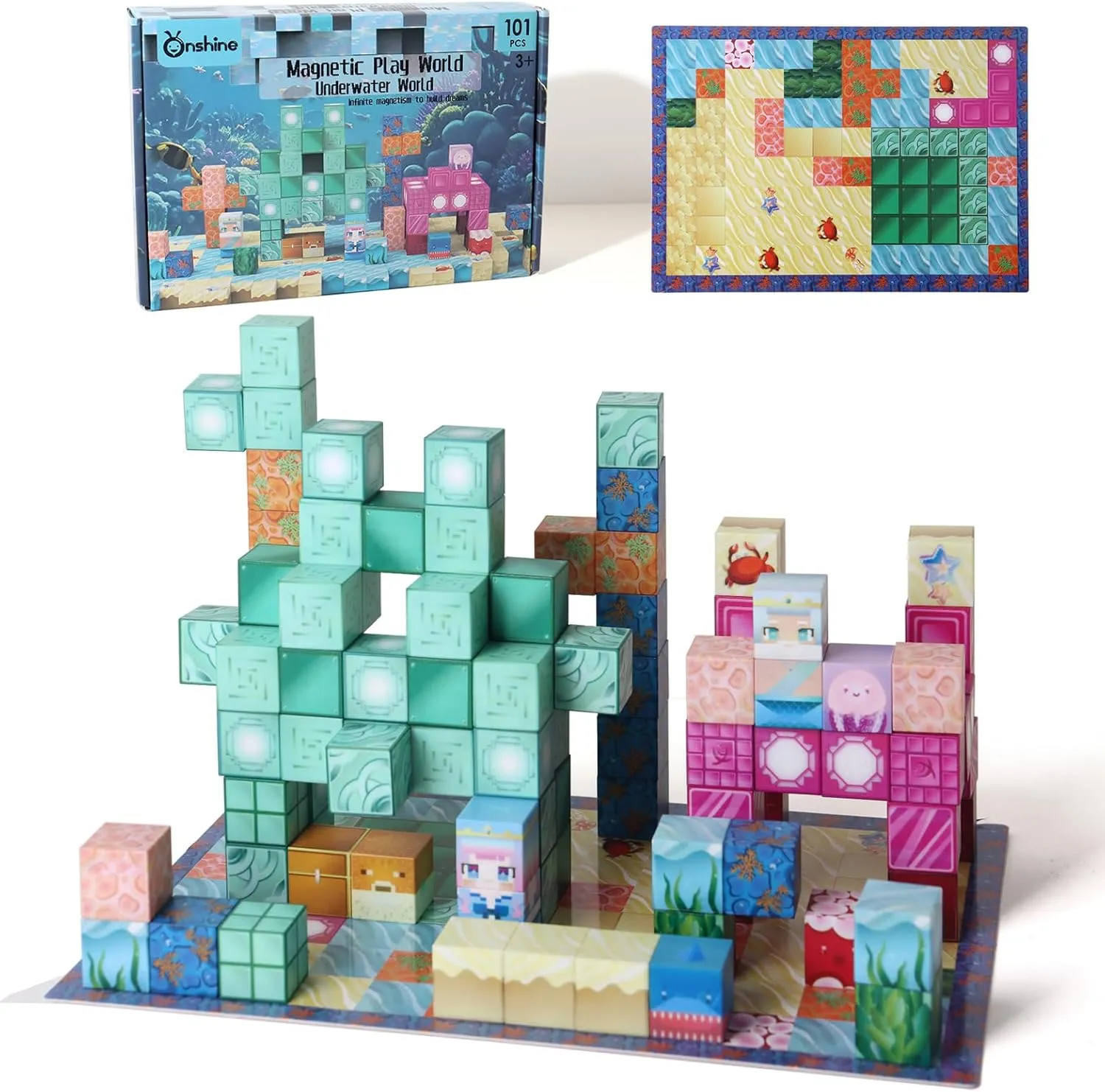 2025 New 101PCS Magnetic Building Blocks for Boys and Girls 3 , Magnets Toy for Toddlers STEM Sensory Play Toys, Gifts for Children Ages 4 5 6 7 8 9