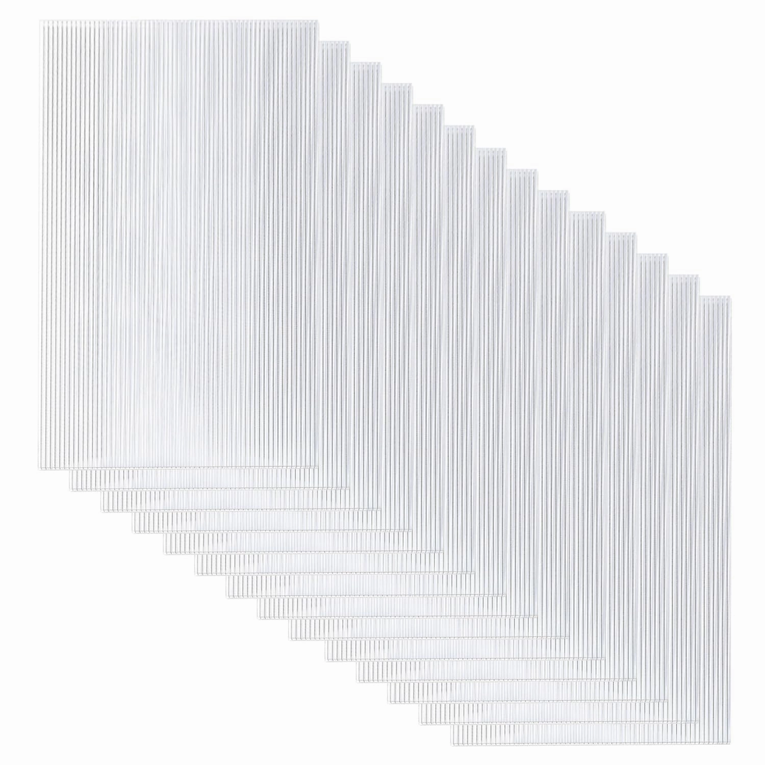 20 Pieces Set 2' (W) X 4' (L) Polycarbonate Greenhouse Panels, Twin-Wall Roof Panels Waterproof UV Protected Corrugated Plastic for Greenhouse, Plant Stand Roof (20)