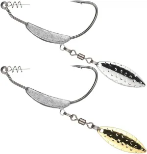 20pcs Fishing Weighted Swimbait Hooks Underspin Lead Jig Hooks Twist Lock Bass Silver 3/16oz-3/8oz