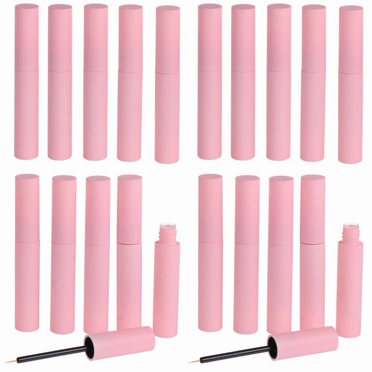 20Pcs Empty Plastic Eyeliner Tube 10ml Refillable Eyelash Oil Bottle Plastic Eyelashes Mascara Tube for Eyelash/Eyebrow