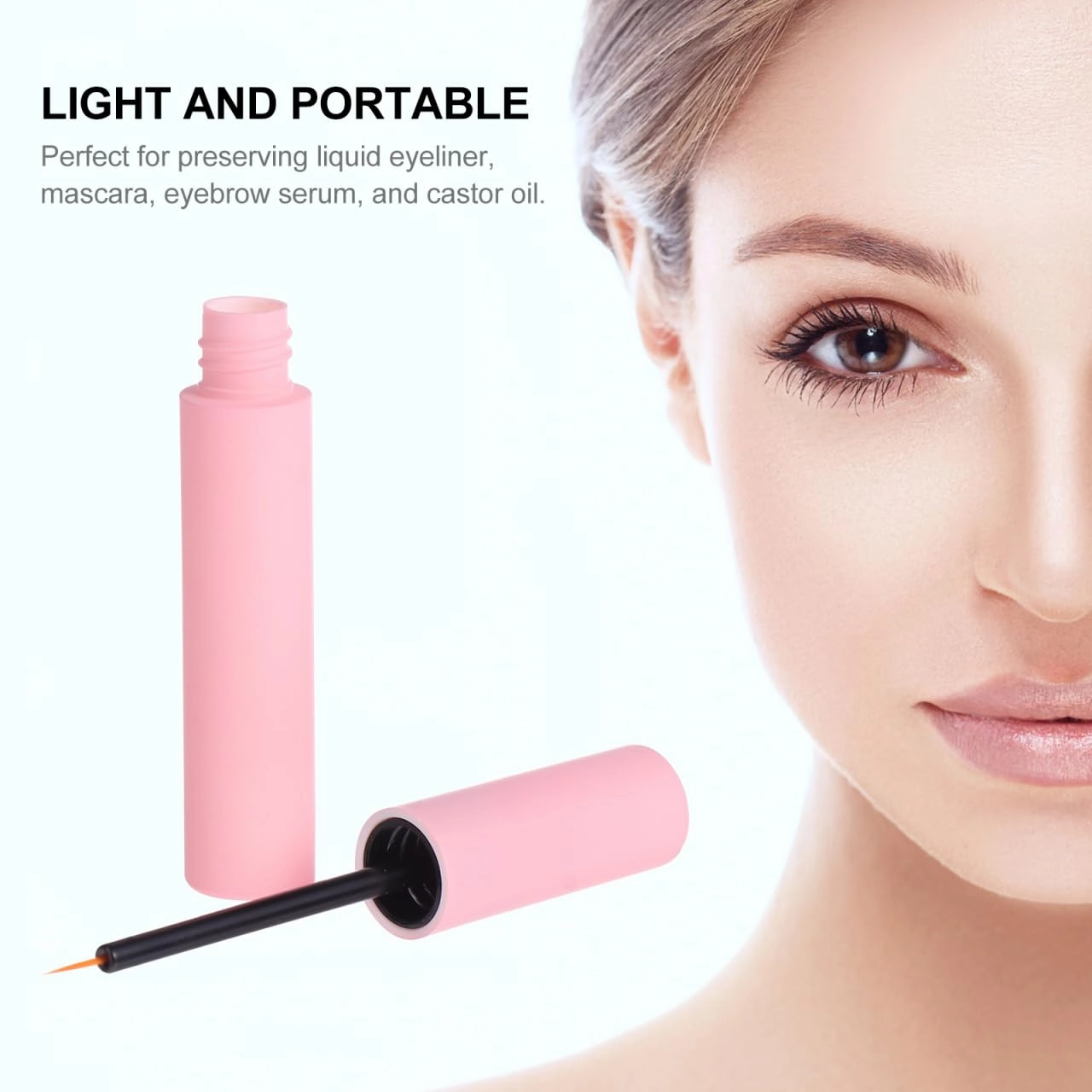 20Pcs Empty Plastic Eyeliner Tube 10ml Refillable Eyelash Oil Bottle Plastic Eyelashes Mascara Tube for Eyelash/Eyebrow