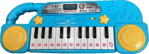 22 Key Battery Operated Kids Musical Keyboard Piano for Children with Popular Preset Songs Included - Blue