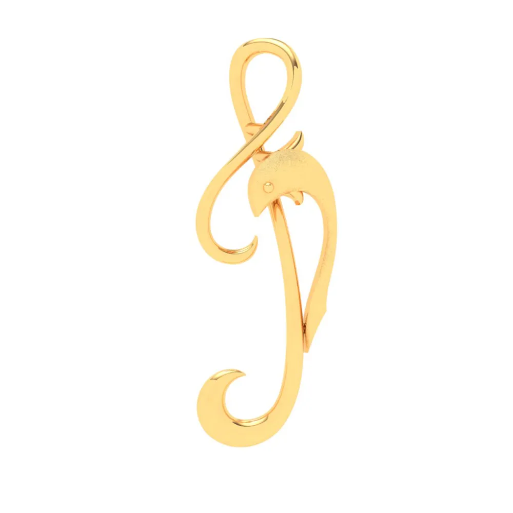 22KT Musical Note And Dolphin Gold Pendant From Online Exclusive Collection