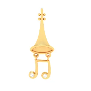 22KT Musical Note Trumpet Gold Pendant From Goldlites Collection