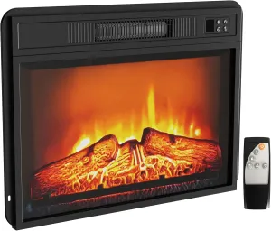23 Inches Freestanding Electric Fireplace Insert, Recessed 1400W Electric Fireplace with Built-in Timer and Thermostat, Remote Control Adjustable Temperature, 24.2"x5.1"x17.5"(23 inches)
