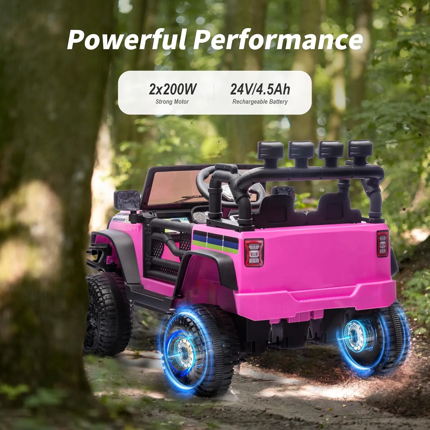 24 Volt Ride-on Truck Toy, Electric Ride on Car Vehicle for Kids with Remote, 400W Power, 5Mph Max Speed - Pink