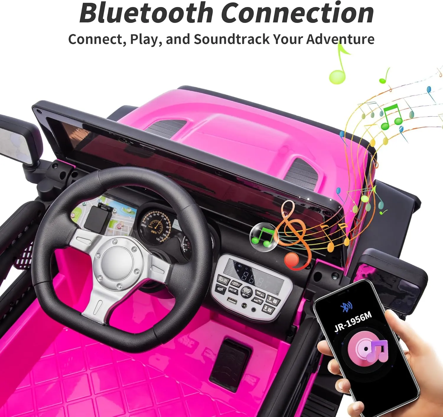 24 Volt Ride-on Truck Toy, Electric Ride on Car Vehicle for Kids with Remote, 400W Power, 5Mph Max Speed - Pink