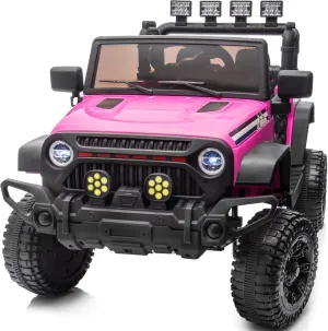 24 Volt Ride-on Truck Toy, Electric Ride on Car Vehicle for Kids with Remote, 400W Power, 5Mph Max Speed - Pink