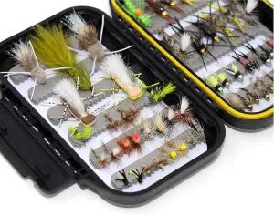 24/32/56 Premium Fly Fishing Flies Assortment | Dry, Wet, Nymphs, Streamers, Wooly Buggers, Caddis | Trout, Bass Fishing Lure