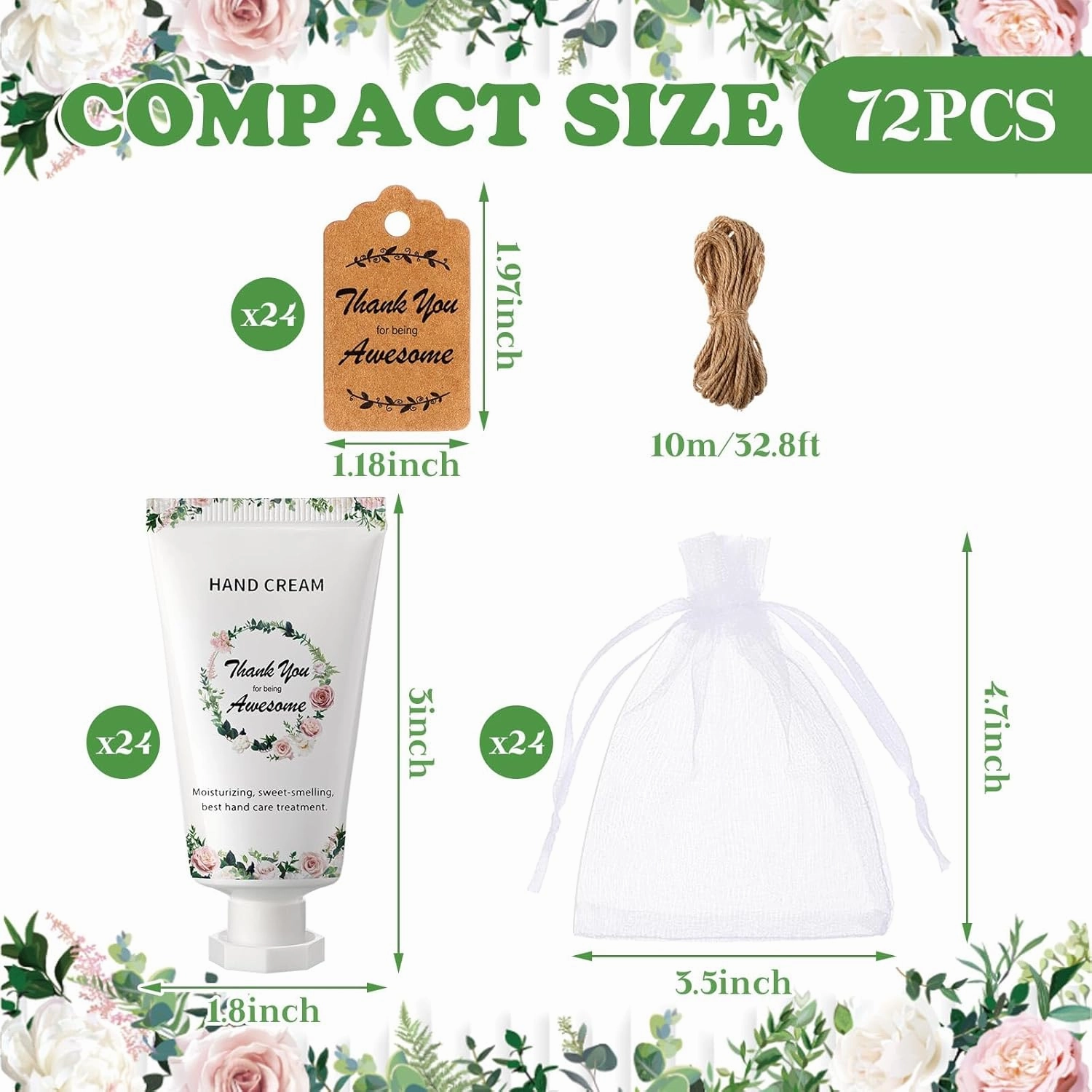 24 Sets Cna Gifts Bulk Employee Appreciation Gifts Bulk Thank You Travel Hand Cream Lotion for Staff Appreciation Inspirational Mini Lotion for Nurse Cna Week Holiday(Elegant)