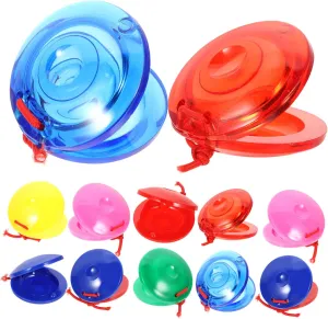 24Pcs Castanets Music Percussion Instruments for Education Safe Design Sized for Little Hands Bright Colors to Engage Random Color