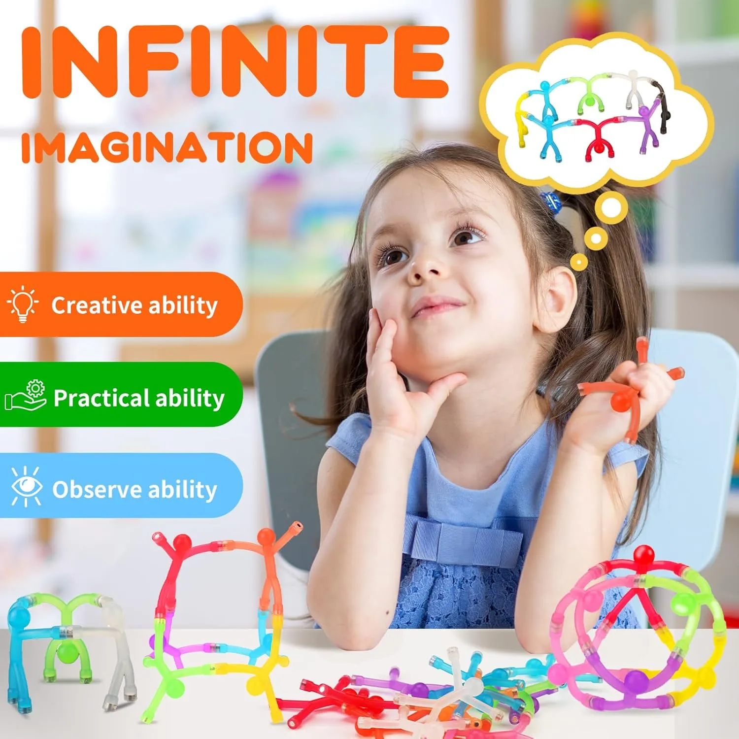 24Pcs Magnetic-People-Magnet-Men, Magnetic Travel Toys for Kids, Creative, Portable and Educational, Funny Magnets for Kids, Small Fidget Toys for Classroom Prizes, Easter Egg Stuffers, Office