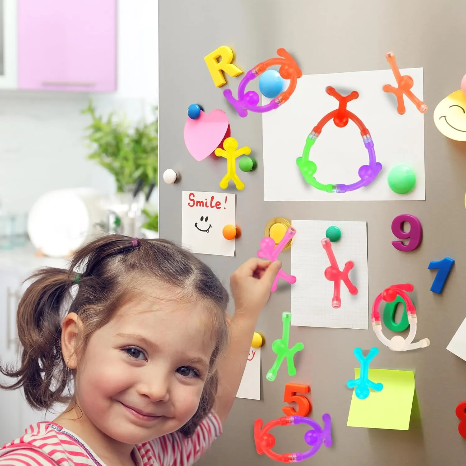 24Pcs Magnetic-People-Magnet-Men, Magnetic Travel Toys for Kids, Creative, Portable and Educational, Funny Magnets for Kids, Small Fidget Toys for Classroom Prizes, Easter Egg Stuffers, Office