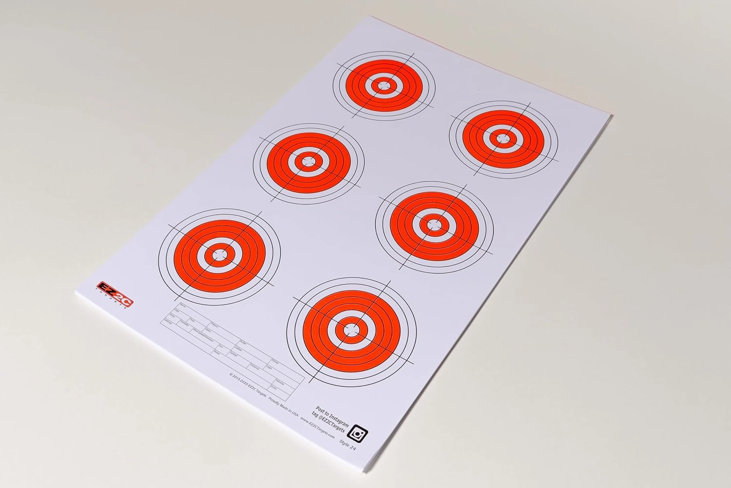 25, 50, 75 Yard Rifle Targets (25 Pack), Long Range Shooting Paper Targets (100 yd), Bullseye Target Style, High Visibility Firearms, Pistol, Airsoft and BB Gun Rifles Target 11" x 17"