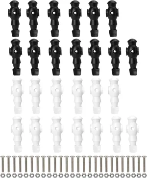 26PCS Foosball Men, Soccer Player Set - Plastic Replacement Parts for Football Table (13 Black, 13 White)