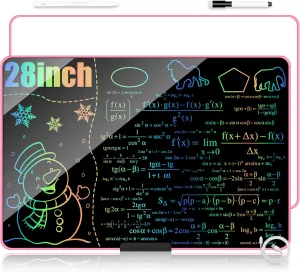28 Inch Larger Screen Kids Teenagers LCD Drawing & Writing Board - Premium Gift Idea, Kids Electronic Whiteboard, Black Screen-Bright Display, Magnetic Doodle Glow led Drawing Board(Pink)