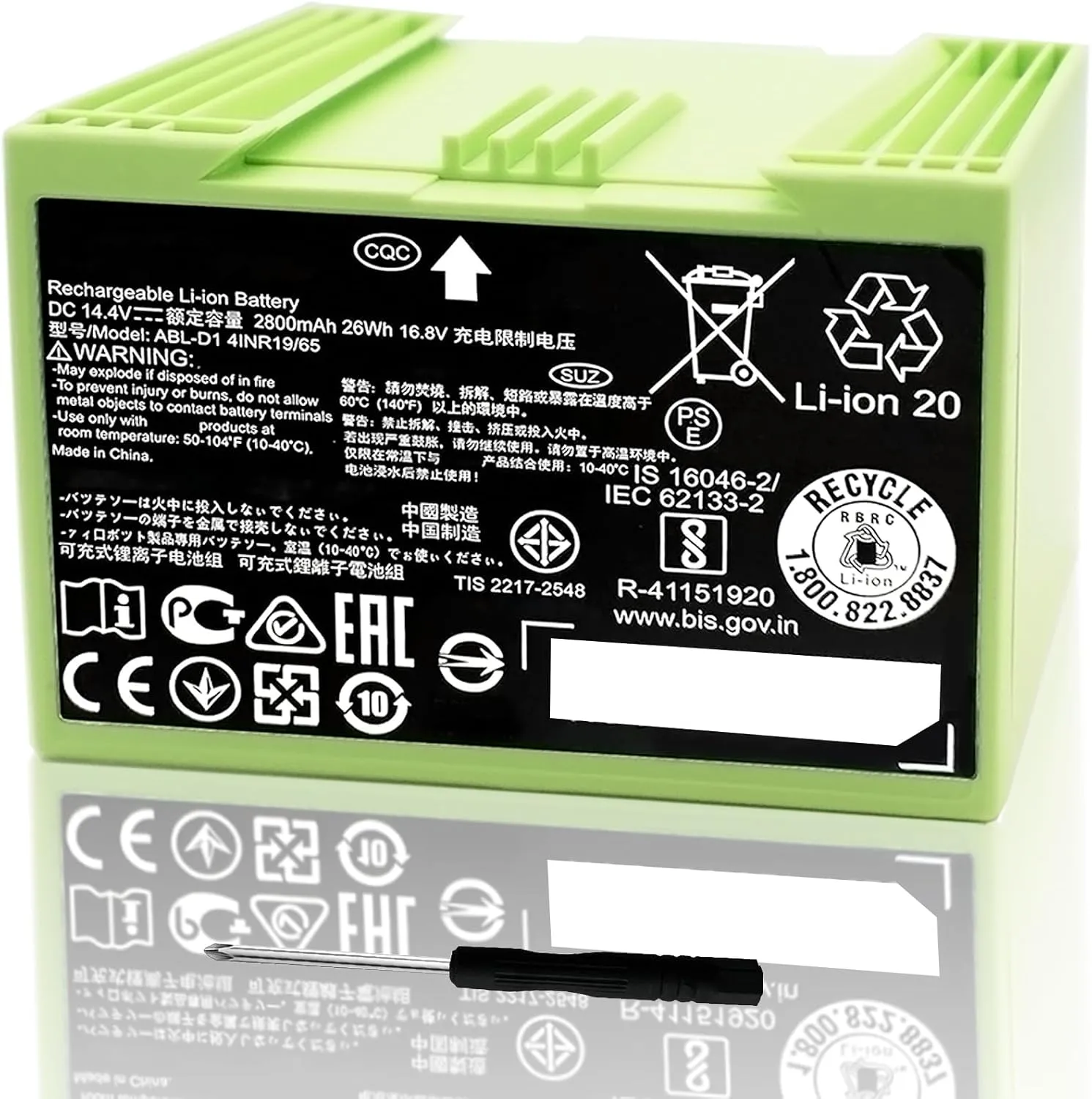 2800mAh for irobot i7 Battery Replacement for iRobot Roomba e and i Series, for J7 Battery roomba i7 i7  i8 i6 i4 i4  i3 i3  i7158 J7 7150 7550 and e e5 e6 e5150 e5152 e6198 ABL-D1 ABL-D2 ABL-F 14.4V