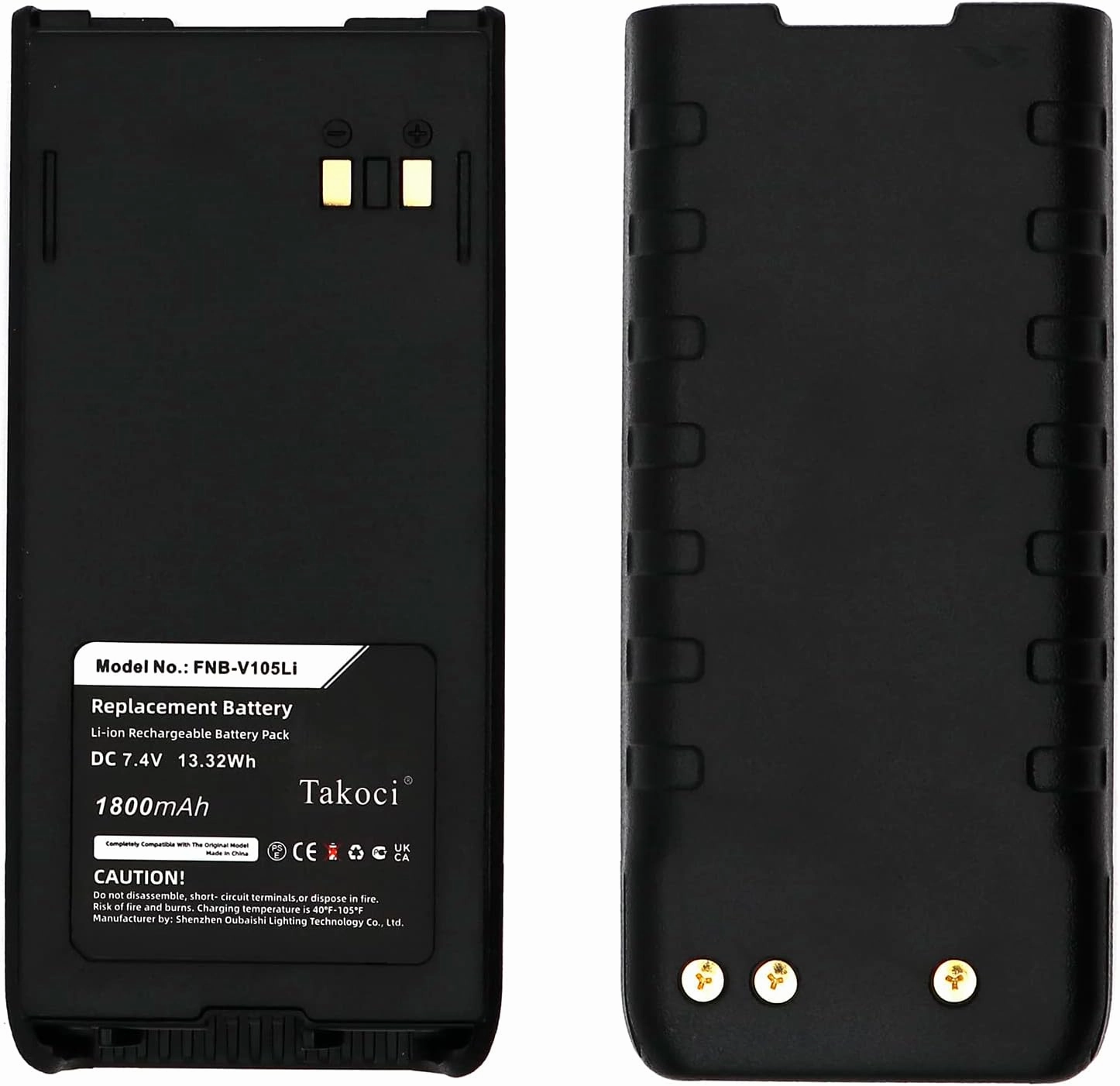 2-Pack 7.4V 1800mAh FNB-V105Li Li-ion Radio Battery Compatible for Yaesu/Vertex/Standard Horizon/Marantz HX380 & HX280 Series Two Way Radio