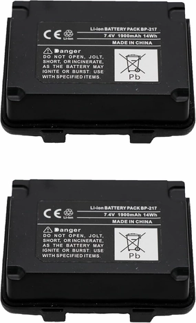 2-Pack 7.4V 1900mAh BP-217 Li-ion Radio Battery Compatible for Icom IC-80AD IC-91A IC-E80D IC-E90 IC-E91 IC-T90 IC-T91 Two Way Radio