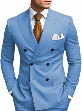 2 Piece Double Breasted Suit Men Slim Fit Mens Double Breasted Blazer Pants Sets Wedding Prom Homecoming Suit