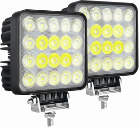 2PACK Super Bright 60W Led Work Lights,JASLITE 12v/24v 6000LM 4IN Foglights Waterproof Off Road Headlights for Heavy-Duty Equipment,Tractor,Truck,Spot Flood Combom Beam