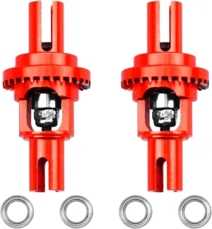 2Pcs Vgoohobby Metal Ball Differential W/Bearing Upgrade Part Compatible with WLtoys 1/28 K969 K979 K989 K999 P929 P939 Mini-Q Mini-Z AWD IW04 RC Car (Red)
