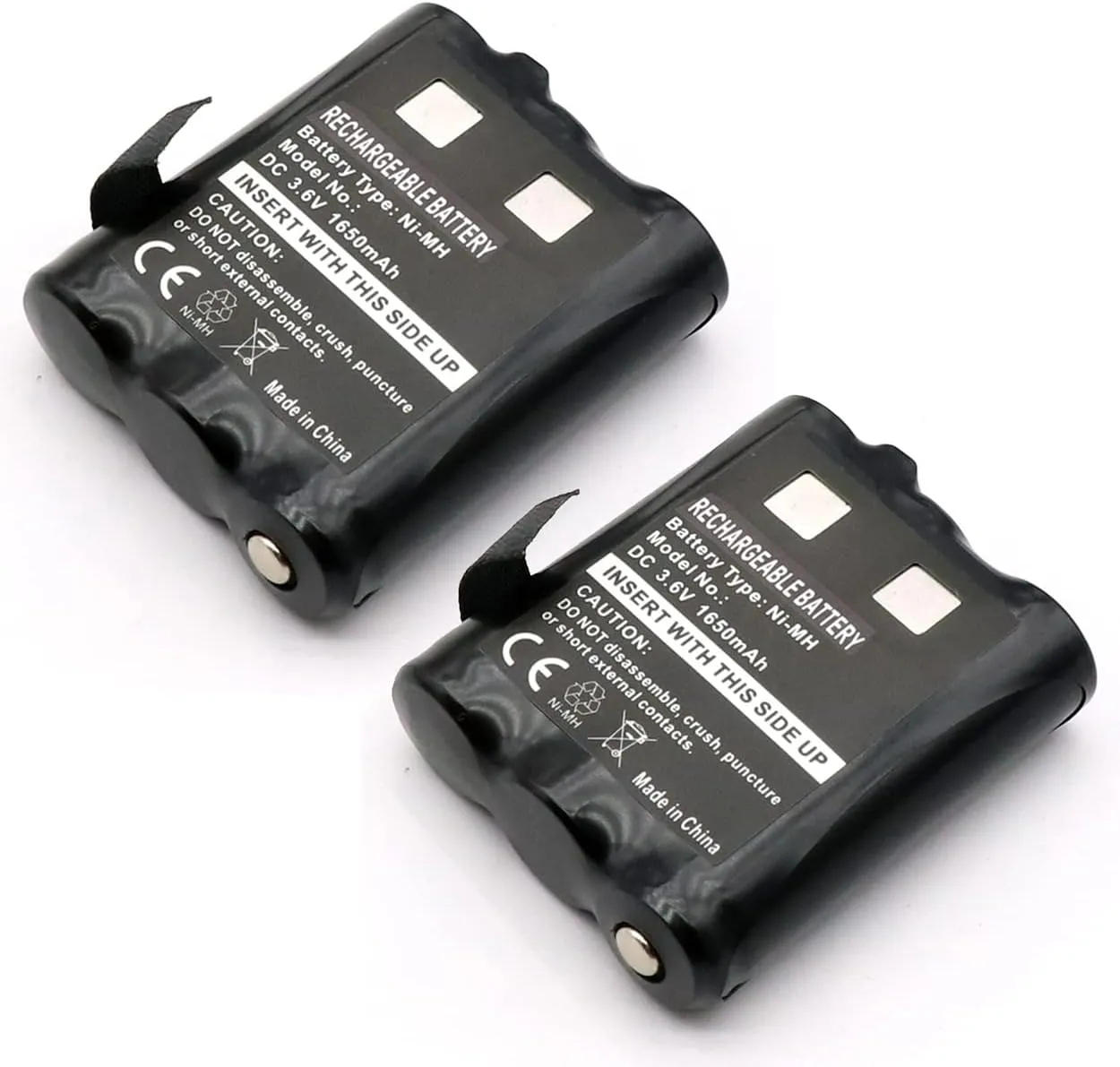 2X 1650mAh Battery PMNN4477AR Compatible with Motorola Talkabout T200 T260 T265 T270 T280 T400 T402 T460 T465 T470 T475 T480 T500 T503 T600 T800 T801 Ni-MH Rechargeable Battery-Pack 3.6V