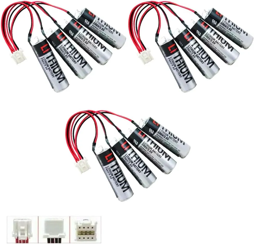 (3 Count) ER6V/3.6V 8000mah PLC Lithium Battery Replacement for Yaskawa HW0470360-A Motoman Robot YASKAWA HW0470360