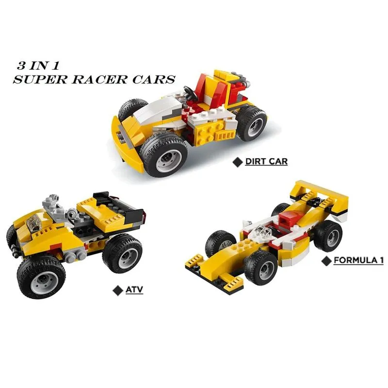 3 in 1 Architect Series Super Racer Building Set - 121 Pieces (8-12 Years)