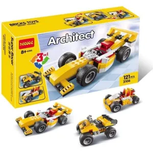 3 in 1 Architect Series Super Racer Building Set - 121 Pieces (8-12 Years)