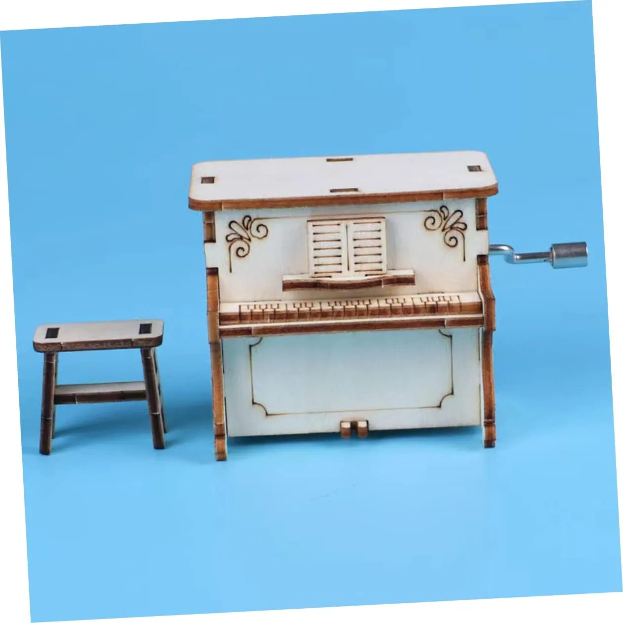 3 Sets Little Piano Calendar Toy for Boys and Girls Safe Wooden Musical Box Pianos Keyboards Plaything Model