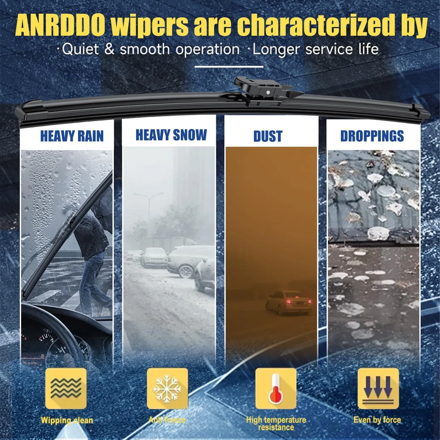 3 Wipers Factory Replacement For Mini Cooper 2013 R56 Original Equipment Windshield Wiper Blades Set - 18" 19" 10" Bayonet Wiper Arm (Set of 2) Not For J Hook