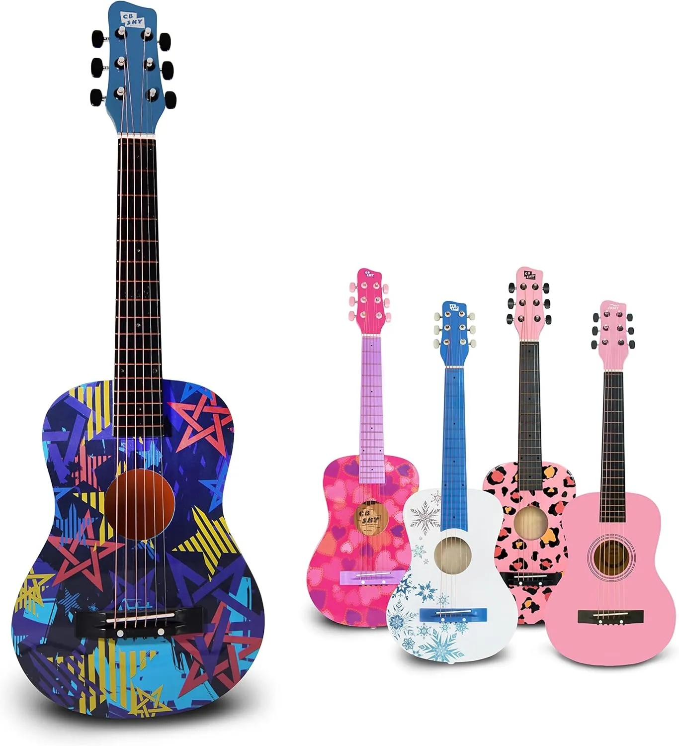 30” Star design Acoustic metal strings Guitar/Girls Gift/Kids Musical Toys/Musical Instrument (Blue)