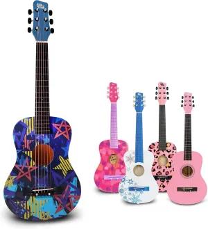 30” Star design Acoustic metal strings Guitar/Girls Gift/Kids Musical Toys/Musical Instrument (Blue)