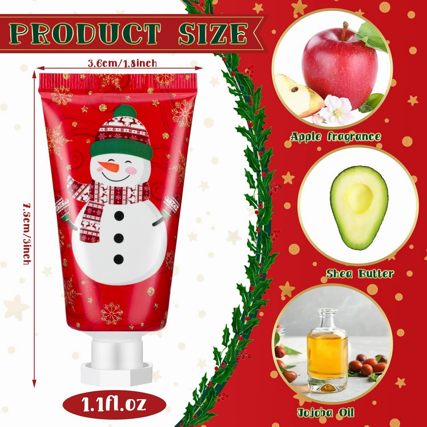 30 Pcs Christmas Hand Cream Gift Bulk Christmas Gifts for Women Mini Hand Lotion Set 1.1 Fl oz Travel Size Hand Cream for Dry Skin Men Women Mom Coworkers(Snowman)