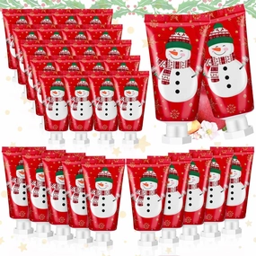 30 Pcs Christmas Hand Cream Gift Bulk Christmas Gifts for Women Mini Hand Lotion Set 1.1 Fl oz Travel Size Hand Cream for Dry Skin Men Women Mom Coworkers(Snowman)