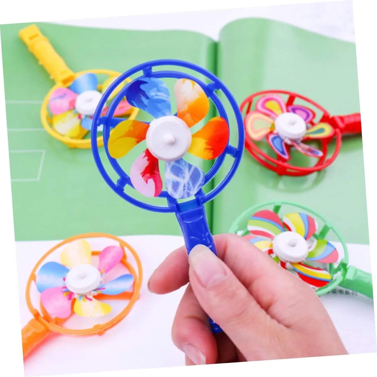 30pcs Colorful Windmill Shape Whistle Toys for Boy Girl Creative Musical Playthings Whistles for Birthdays Christmas Festivals Fun Engaging