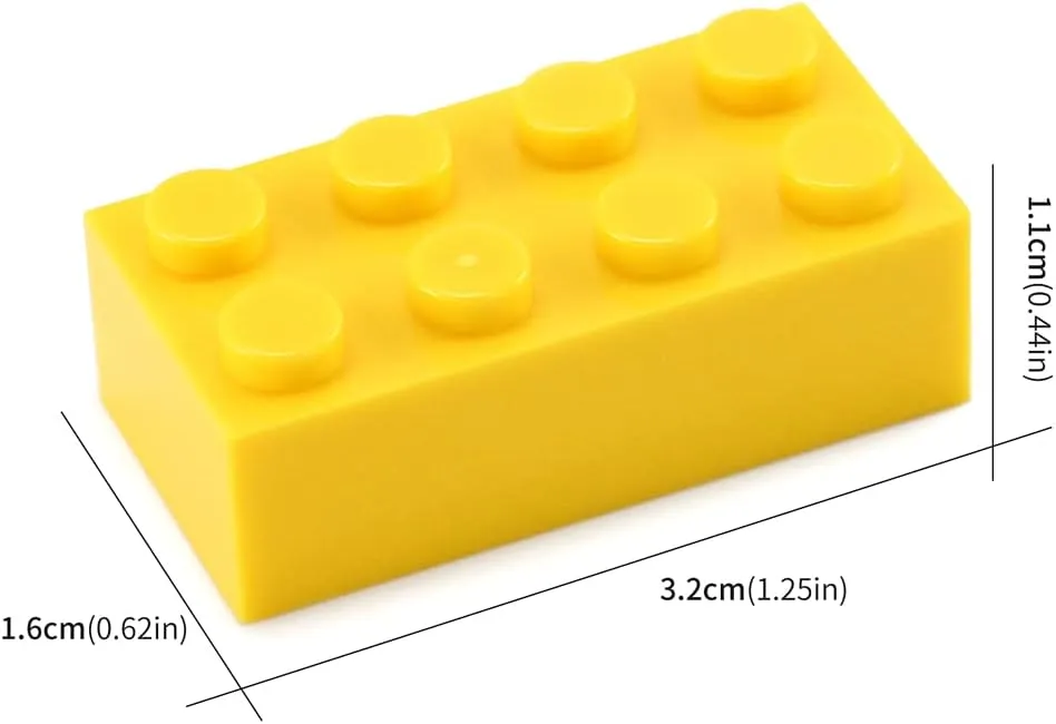320 Pieces 2x4 Yellow Bricks Building Blocks Creative Play Set Classic Basic Parts Toy Accessories Combine with 3001 Major Brick Brands (Yellow)