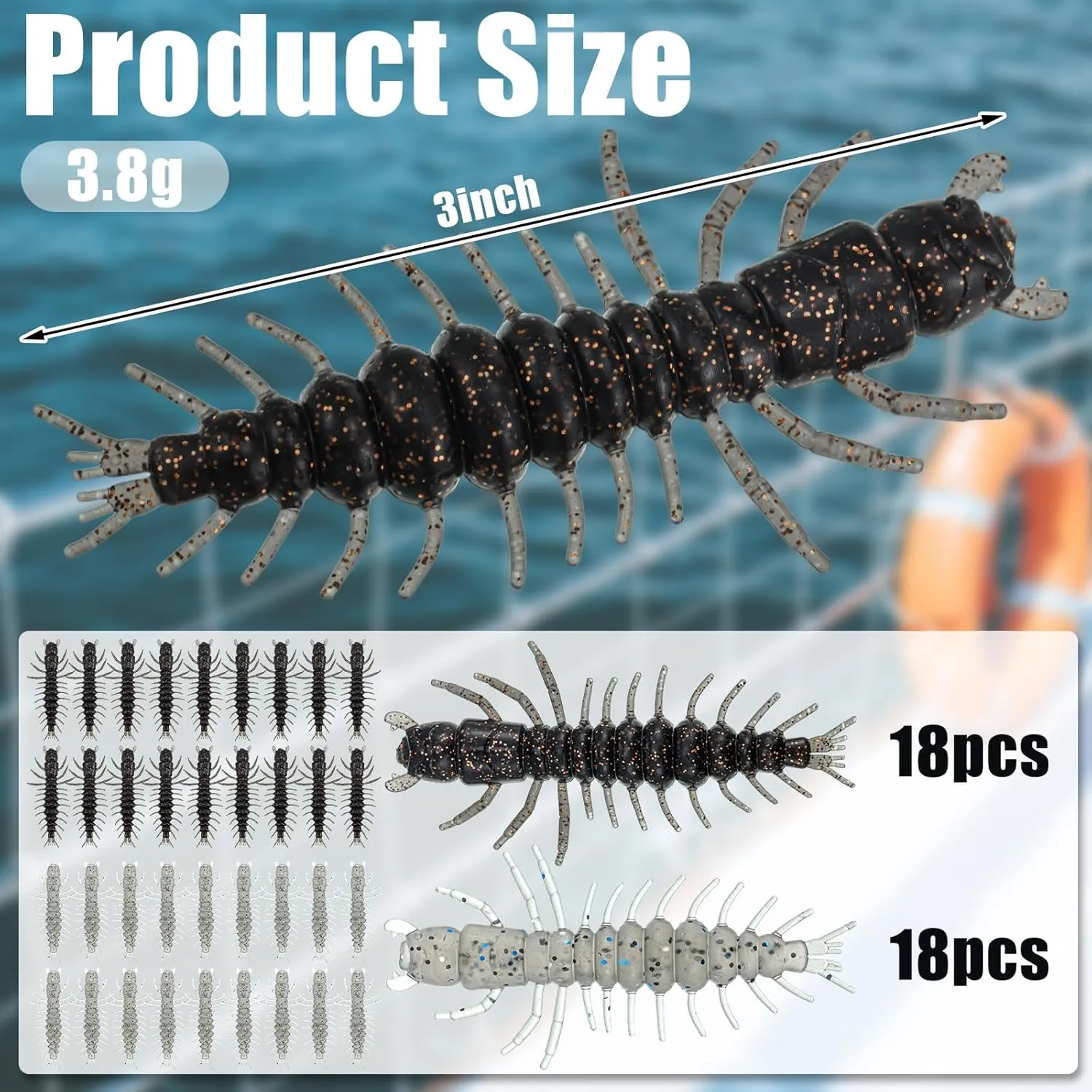 36 Pcs Hellgrammite Fishing Lures 3 Inch Soft Plastic Hellgrammite Fly Realistic Fishing Bait Artificial for Freshwater