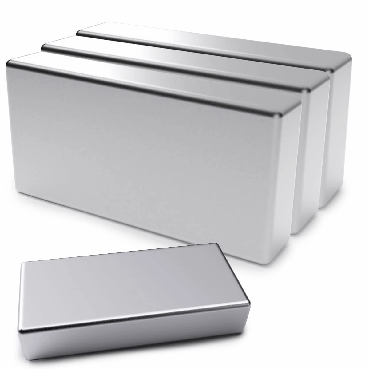 3 PCS Powerful N52 Neodymium Bar Magnets, Rare Earth Rectangular Magnets, 1.97 x 1 x 0.4 Inch