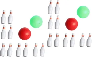 3sets Miniature Bowling Set Dollhouse Bowling Decoration Safe Materials Indoor Play Develops Imagination Hands Skills for Miniature Crafts
