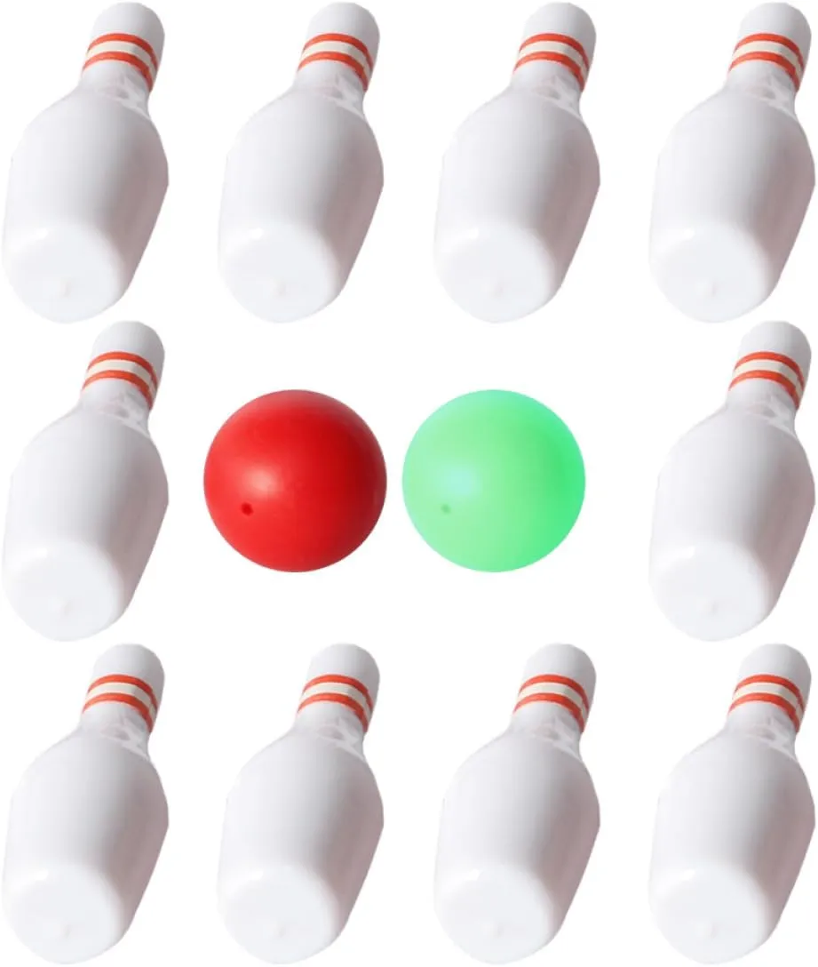 3sets Miniature Bowling Set Dollhouse Bowling Decoration Safe Materials Indoor Play Develops Imagination Hands Skills for Miniature Crafts