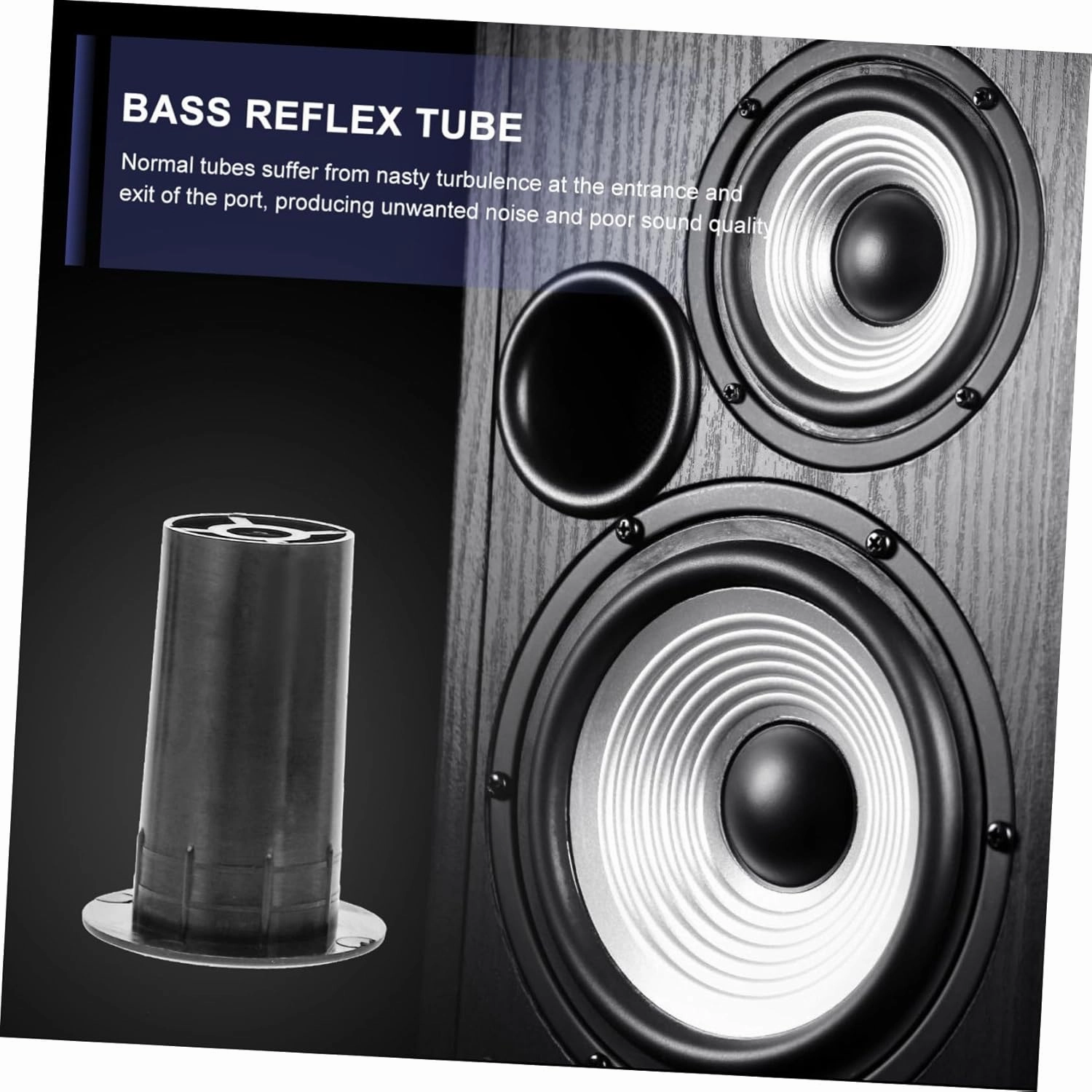 3sets Speaker Vent Plastic Bass Reflex Tube Speaker Port Tube Enhance Low Output Fit for Portable Home Car 8pcs*3