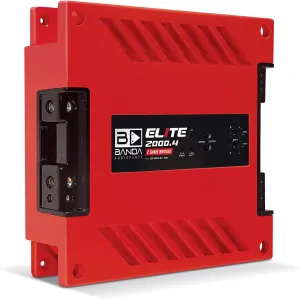 4-Ch. Vehicle Audio Bass Amplifier - 500 Watts High-Powered Mono Bass Amplifier w/Subsonic Filter and Low Pass Filter Stable at 2 ohm, LED Indicators, Sound Specialization, Red - Banda 2000.42OHMRED
