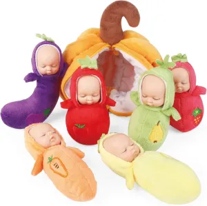 4 inch Mini Baby Doll Playset Includes 6 Soft Baby Dolls and a Storage Bag Realistic Looking Small Baby Dolls Set for Toddlers