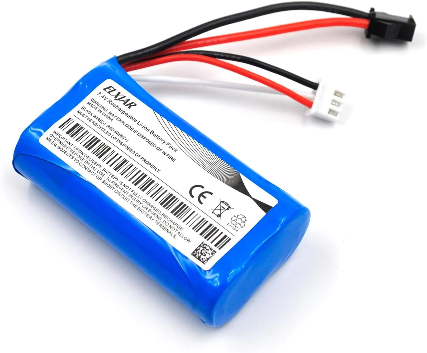 (4-Pack) 7.4V 1500mAh Li-ion Battery Replacement for MN D90/91, MN 99/99s RC Cars, H101 H103 H105 RC Boat RC Truck, T2 Syma S033G UDI U12A QS 8019 8004; with USB Charging Cable