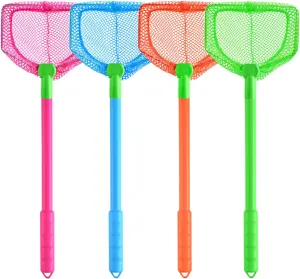 4 Pieces Kids Fishing Net Catching Bug Fish Butterfly Nets Beach Toys for Kids Outdoor Playing (Blue, Red, Orange, Green)