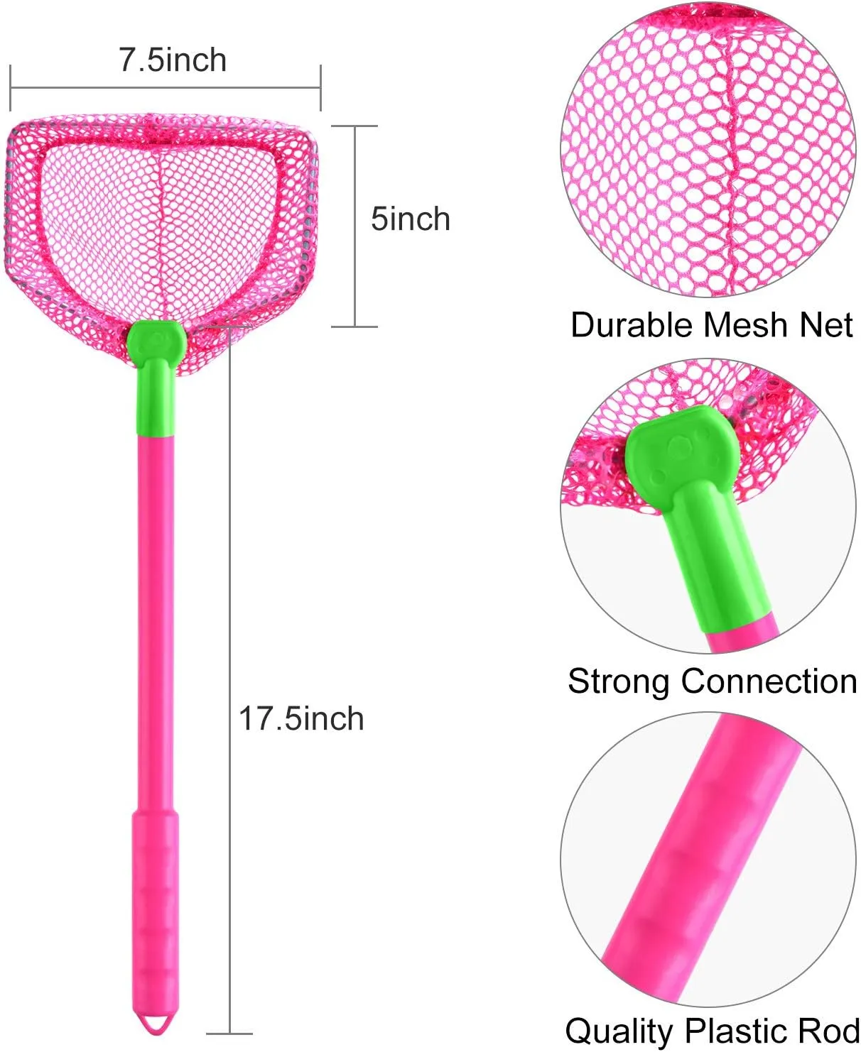 4 Pieces Kids Fishing Net Catching Bug Fish Butterfly Nets Beach Toys for Kids Outdoor Playing (Blue, Red, Orange, Green)